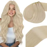 Vivien Echthaar Tressen Extensions Bleichmittel Blond Extensions Echthaar Tressen Remy Extensions Tressen Haarverlangerung Blond #613 40cm 100g