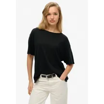 Superdry T-Shirt "STUDIOS DROPPED SHOULDER TEE", Damen, Gr. S, schwarz, Single Jersey, Obermaterial: 60% Baumwolle, 40% Modal, unifarben, oversize normal, Rundhals, Shirts T-Shirt