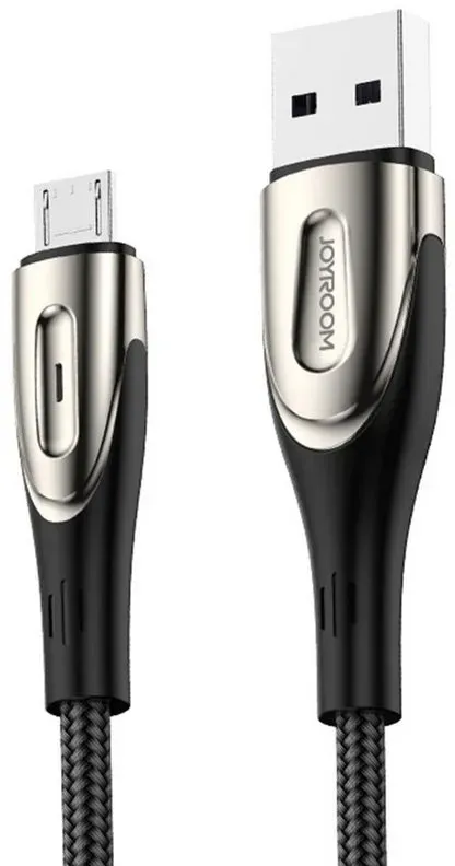 JOYROOM USB-A - Micro-USB-Kabel - Schnellladekabel mit Ladeanzeige Schwarz Smartphone-Kabel, (200 cm)