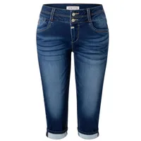 Timezone Damen Slim EnyaTZ 3/4 Shorts, Grape Blue wash,