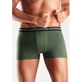 Authentic Underwear Boxer AUTHENTIC UNDERWEAR "Boxershorts für Herren", Herren, Gr. 6L, 4 Stk., bunt (beige, olivgrün, grau, braun), Jersey, Obermaterial: 95% Baumwolle, 5% Elasthan, unifarben, Unterhosen, schwarzer Webbund mit Logoschriftzug