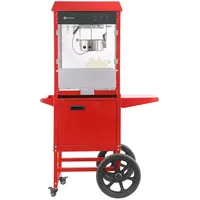 HENDI Popcorn-Maschine mit Fahrgestell, Rot, 220-240V/1155W, 940x510x(H)1553mm