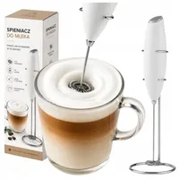 Milchaufschäumer Elektrisch Kabellos Handaufschäumer Milchschäumer Kaffee Rührgerät - Weiß