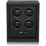 MODALO SafeSystem Uhrenbeweger – Automatischer Watch Winder für 2/4 / 8/12 Uhren, geeignet für Tresore, leiser Motor, luxuriöse zur sicheren Aufbewahrung (Uhrenbeweger für 4 Uhren, Schwarz)