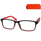 Mini Brille Flex Lesebrille Rechteckig L Schwarz-Rot +2.5 Dioptrien - 2.5