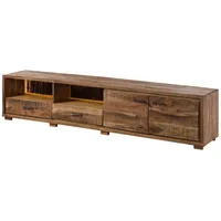 MASSIVMOEBEL24.DE TV-Board Akazie 220x40x47 natur lackiert BARK #110 -
