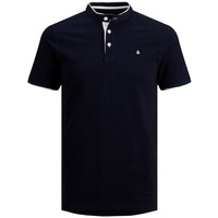 JACK & JONES Poloshirt Paulos mit Mao Kragen in Blau-L