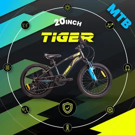 SUN BABY Tiger Bike 20 Zoll RH 31 cm Schwarz/Grün/Blau