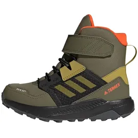 Adidas Terrex Trailmaker High Cold.RDY Hiking Shoes Wanderschuhe, Focus Olive/Pulse Olive/Orange, 32 EU