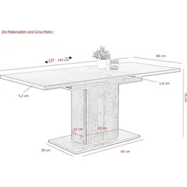 Hela Ariana 120-160 x 76 x 80 cm braun/schwarz