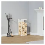 vidaXL Kaminholzregal Kaltgewalzter Stahl 25 x 25 x 60 cm Weiß