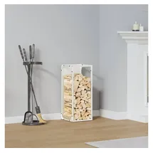 vidaXL Kaminholzregal Kaltgewalzter Stahl 25 x 25 x 60 cm Weiß