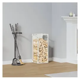 vidaXL Kaminholzregal Kaltgewalzter Stahl 25 x 25 x 60 cm Weiß