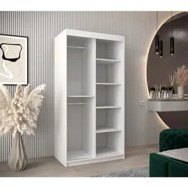 abiks möbel Schwebetürenschrank MONACO 100 x 200 x 62 cm Weiß