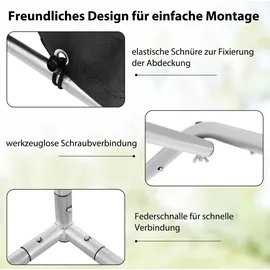Costway Fahrradabdeckung 160x218x164cm Fahrradgarage mit aufrollbarer Reißverschlusstür grau