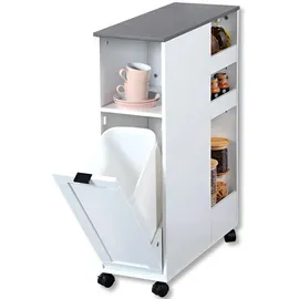 KESPER Nischenregal weiß Spanplatte B/H/L: ca. 25x86x60 cm weiß/grau (24850-13)