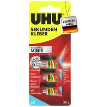 UHU Sekundenkleber 3x1 g