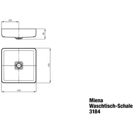 Kaldewei Miena Waschtisch-Schale 40 x 40 cm