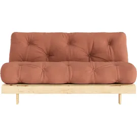 Karup Roots Schlafcouch Baumwolle/Polyester 2,5-Sitzer Braun