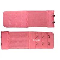 U.W. BH Verlängerung 2 Haken 3 Reihen Verschluss Gummi Erweiterung um 6-13 cm (Pink), 3,2 cm breit, 9,5 cm lang - 3,2 cm breit, 9,5 cm lang