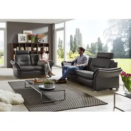 Hukla Couch Leder 3-Sitzer Schwarz