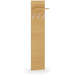 Garderobenwand PRIMO, 3 Kleiderhaken, Ablage, Buche