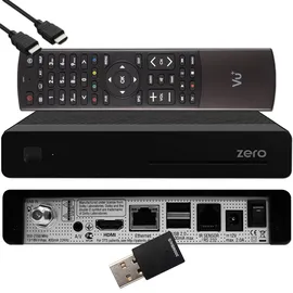VU+ Zero Linux Full HD Sat Receiver - Schwarz + 300 Mbits Wifi Stick
