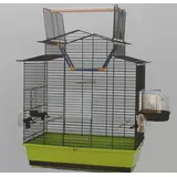 Grüner Vogelkäfig IZA III Cabrio Wellensittichkäfig,Exotenkäfig,Vogelkäfig Vogelbauer Wellensittich Kanarien Voliere Vogelhaus Käfig incl. Badehaus und Trinkröhrchen ...
