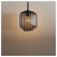 S.luce Pendelleuchte Velo Glas-Pendelleuchte Aufhängung 150cm Schwarz Rauch Ø