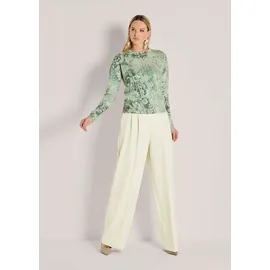 Madeleine Longpullover mit floralem Muster Grün / Weiß 44/46