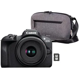 Canon EOS R100 + RF-S 18-45 mm + Kameratasche + 64GB SD-Karte