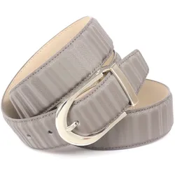 Ledergürtel ANTHONI CROWN, Damen, Gr. 100, grau, Leder, unifarben, klassisch, Gürtel, In 3D-Optik, glänzende Schließe