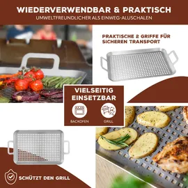 bremermann Grillplatte 43 x 25 cm Edelstahl Silber/Weiß