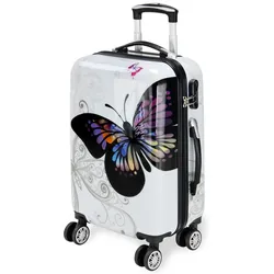 Hartschalenkoffer Rollen 360o Reisekoffer Butterfly Polycarbonat 42L