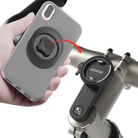 Fahrrad-Telefonhalterung, Mountainbike-Handyhalterung mit Adapter, Handyhalterung für Fahrrad, MTB, Rennrad, Vorbau mit Ultra-Lock, schnelle Halterung für iPhone 13 Pro Max, Samsung und mehr