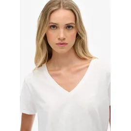 Superdry Studios Slub Emb Vee Weiß M