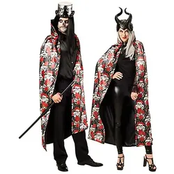 Satin-Umhang "Totenköpfe"