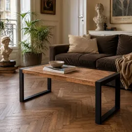 LAKSHMI-indisches-moebelhaus.de Couchtisch Retro Natur Mangoholz 110 x 45 x 60 cm
