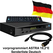 MediaArt Sat Receiver MEDIAART- 4 vorbereitet Deutsche Senderliste FULL HD 1080P Digital HDMI 2xUSB Neue modell AAC-LC Audioformat, DVB-S, DVB-S2