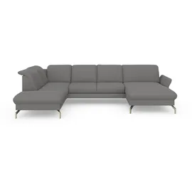 sit&more Wohnlandschaft SIT & MORE "Fashion U-Form", grau, B:338cm H:84cm T:207cm, Sofas, Wohnlandschaft, wahlweise mit Kopfteilverstellung, Vorziehsitz, motorisch, Nickelfüße