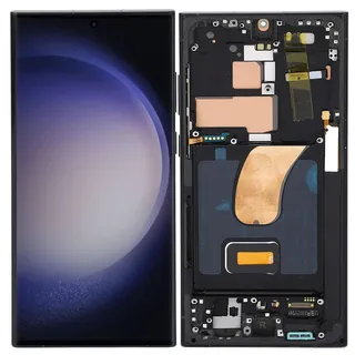 Gugxiom 6,8 2X Original für S23 Ultra, LED-LCD-Display Touchscreen-Digitizer-Baugruppe S23ultra 5G SM S918B LCD-Bildschirm-Ersatz mit Rahmen, 6,7-Zoll-Display (Matt-schwarz)