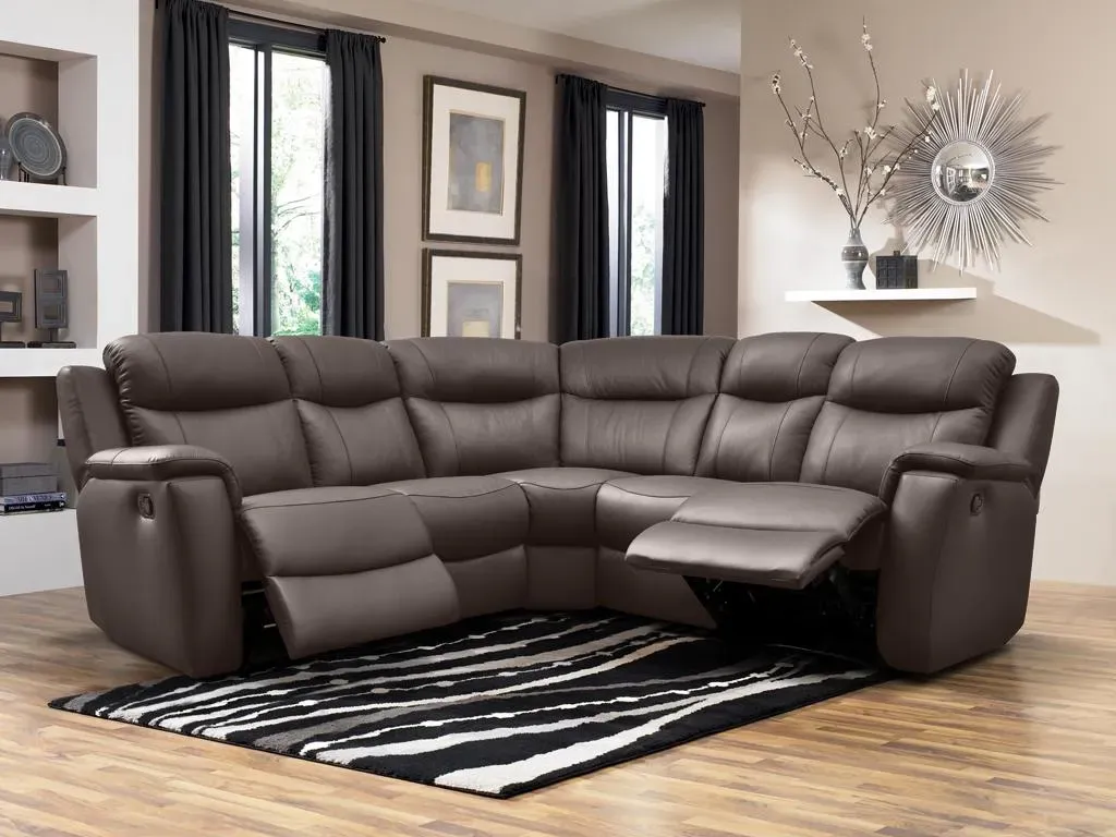 Relaxsofa Leder Ecksofa - Braun  - EVASION