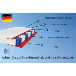 marpur 7 Zonen Taschenfederkernmatratze Lambada 90 x 200 cm H3