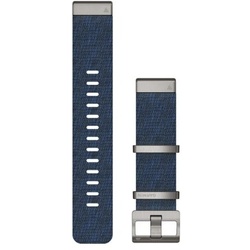 QuickFit 22-Uhrenarmbänder Nylon Dunkelblau mit Teilen aus Edelstahl