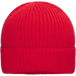 Organic Cotton Beanie - Farbe rot - Größe one size