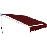 GOPLUS Gelenkarmmarkise, 245x200 cm Gelenkmarkise, Markise Balkon, Terrassenmarkise mit 5-60° einstellbare Winkel, UV-beständig & wasserabweisend, Sonnenschutz mit Handkurbel, Alu/Polyester, Weinrot