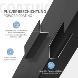 ML-Design Tischbeine Trapez 75x72 cm, V-Form Schwarz, Profil 8x2 cm, Stahl pulverbeschichtet, geneigt, Industriedesign, Metall 75x8x72 Esszimmer, Tische, Esstische, Tischsysteme