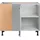 kochstation Eckunterschrank KS-Cara 100 x 58,4 x 87 cm Grau