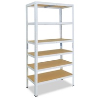 Shelfplaza HOME 200x80x23 cm Schwerlastregal in weiß mit 6