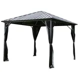 Home Deluxe LED Solar Pavillon Azur 3 x 3 m schwarz